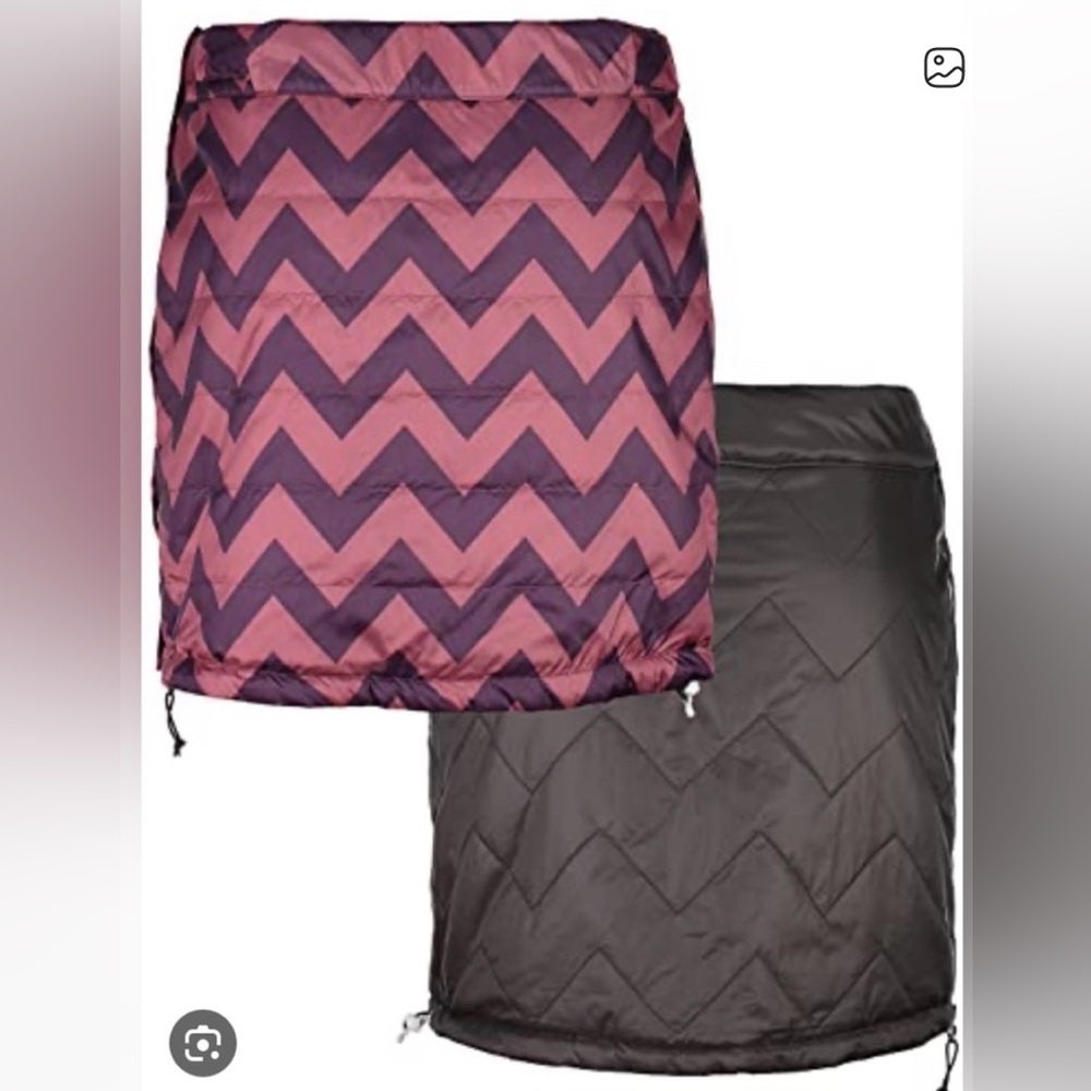 Reversible Pink Chevron Mini Skirt with Drawstring Hem